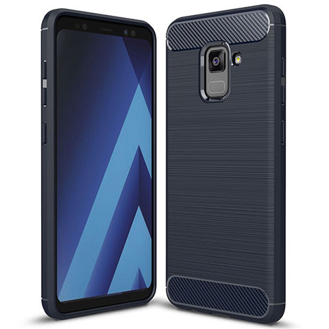 Custodia Silicone Cover Morbida Spigato per Samsung Galaxy A5 (2018) A530F Blu