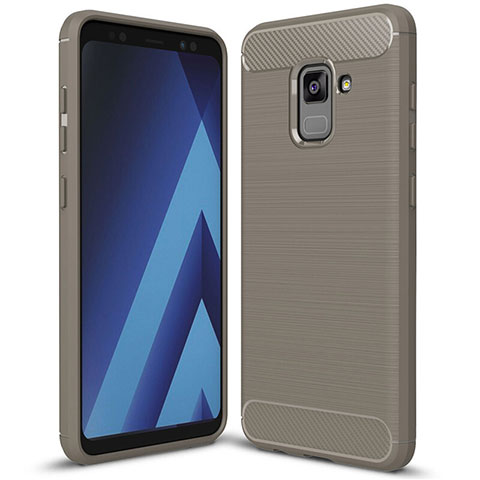 Custodia Silicone Cover Morbida Spigato per Samsung Galaxy A5 (2018) A530F Grigio