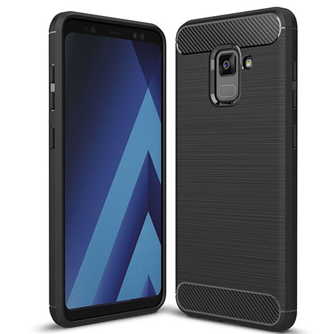 Custodia Silicone Cover Morbida Spigato per Samsung Galaxy A5 (2018) A530F Nero