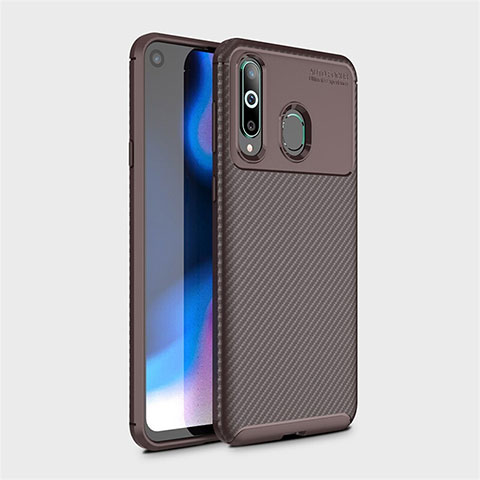 Custodia Silicone Cover Morbida Spigato per Samsung Galaxy A8s SM-G8870 Marrone