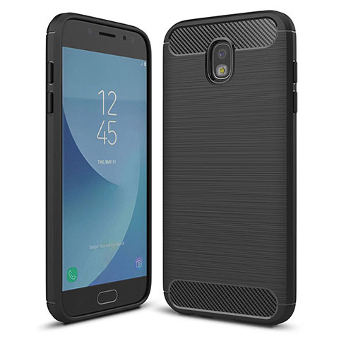 Custodia Silicone Cover Morbida Spigato per Samsung Galaxy J5 (2017) SM-J750F Nero