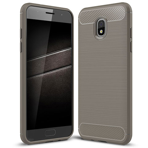 Custodia Silicone Cover Morbida Spigato per Samsung Galaxy J7 (2018) J737 Grigio