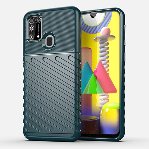 Custodia Silicone Cover Morbida Spigato per Samsung Galaxy M21s Verde