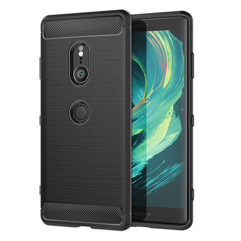 Custodia Silicone Cover Morbida Spigato per Sony Xperia XZ3 Nero