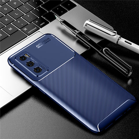 Custodia Silicone Cover Morbida Spigato per Vivo Y70 (2020) Blu