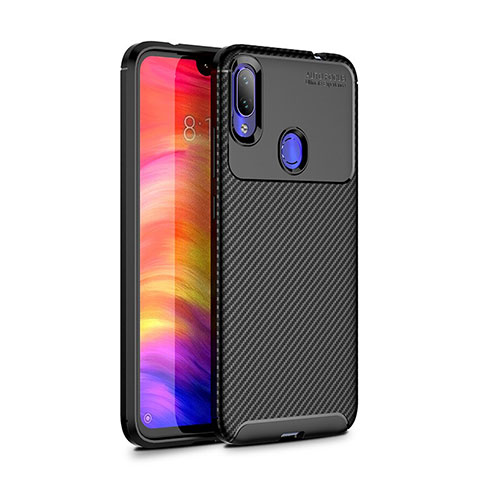 Custodia Silicone Cover Morbida Spigato per Xiaomi Redmi Note 7 Nero