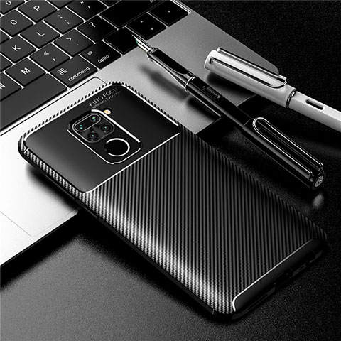 Custodia Silicone Cover Morbida Spigato per Xiaomi Redmi Note 9 Nero