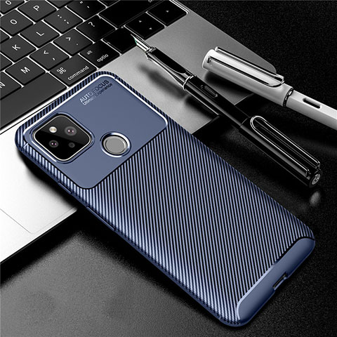 Custodia Silicone Cover Morbida Spigato S01 per Google Pixel 4a 5G Blu