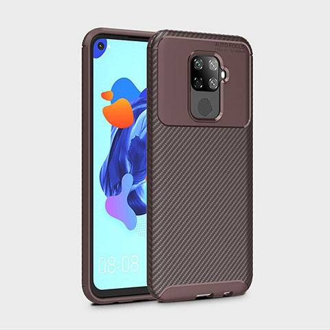 Custodia Silicone Cover Morbida Spigato S01 per Huawei Nova 5i Pro Marrone