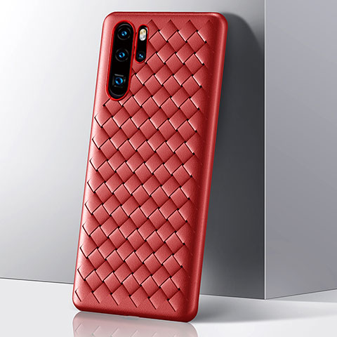 Custodia Silicone Cover Morbida Spigato S01 per Huawei P30 Pro New Edition Rosso