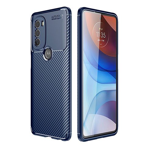 Custodia Silicone Cover Morbida Spigato S01 per Motorola Moto G71 5G Blu