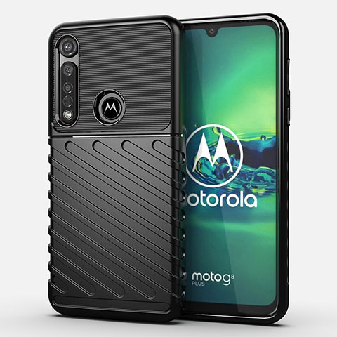 Custodia Silicone Cover Morbida Spigato S01 per Motorola Moto G8 Plus Nero