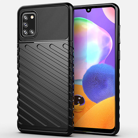 Custodia Silicone Cover Morbida Spigato S01 per Samsung Galaxy A31 Nero