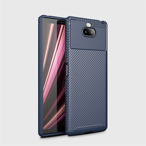 Custodia Silicone Cover Morbida Spigato S01 per Sony Xperia 10 Blu