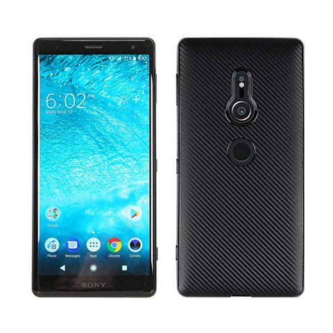 Custodia Silicone Cover Morbida Spigato S01 per Sony Xperia XZ2 Nero