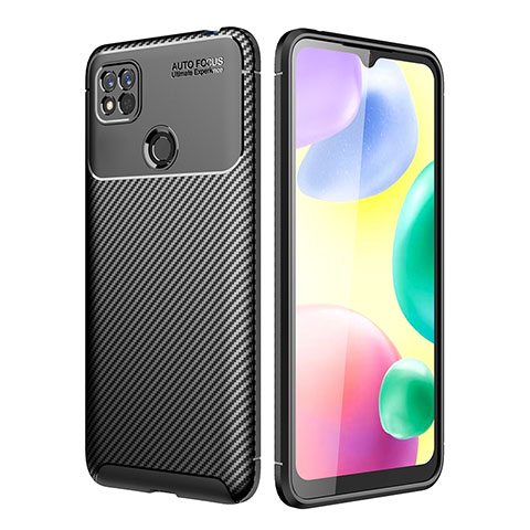 Custodia Silicone Cover Morbida Spigato S01 per Xiaomi Redmi 9 India Nero