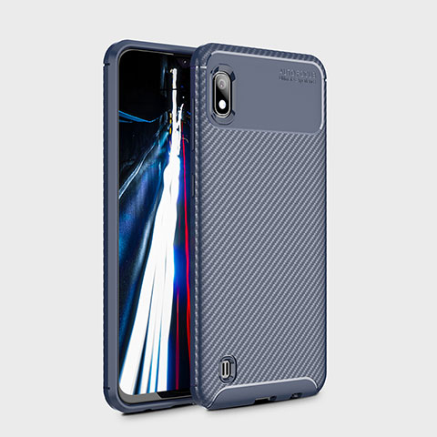Custodia Silicone Cover Morbida Spigato WL1 per Samsung Galaxy A10 Blu