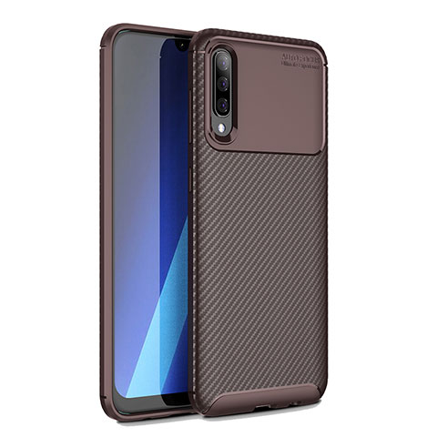 Custodia Silicone Cover Morbida Spigato WL1 per Samsung Galaxy A70 Marrone