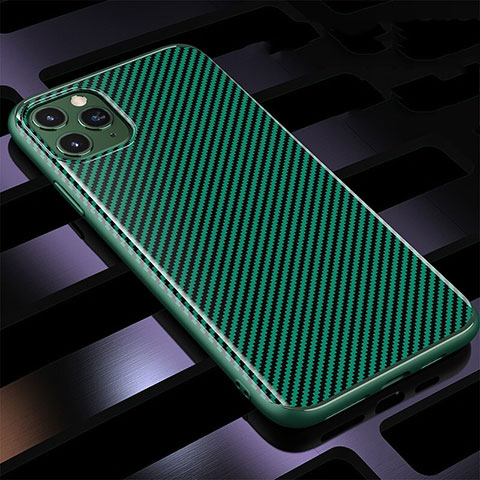 Custodia Silicone Cover Morbida Spigato Y01 per Apple iPhone 11 Pro Verde