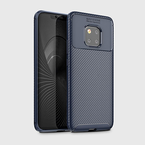 Custodia Silicone Cover Morbida Spigato Y02 per Huawei Mate 20 Pro Blu