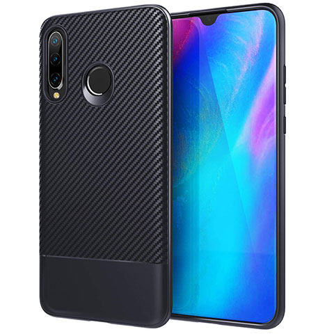 Custodia Silicone Cover Morbida Spigato Y02 per Huawei P30 Lite New Edition Blu