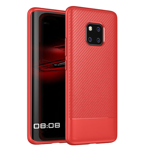 Custodia Silicone Cover Morbida Spigato Z01 per Huawei Mate 20 Pro Rosso
