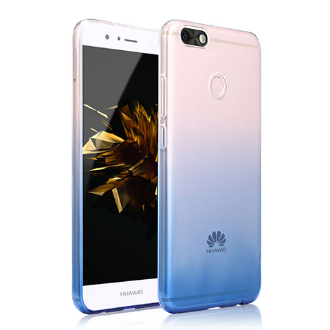 Custodia Silicone Cover Trasparente Ultra Sottile Morbida Sfumato per Huawei Enjoy 7 Blu