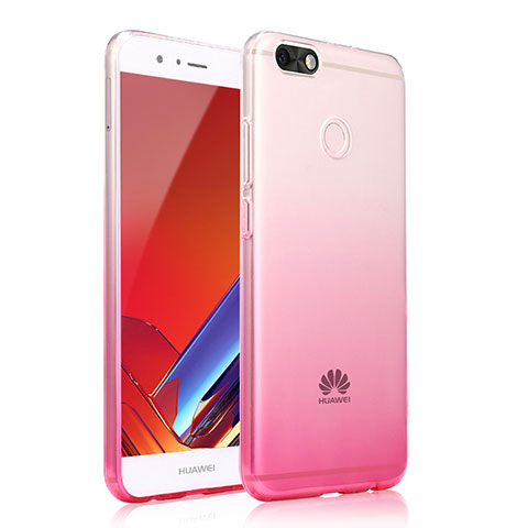 Custodia Silicone Cover Trasparente Ultra Sottile Morbida Sfumato per Huawei P9 Lite Mini Rosa