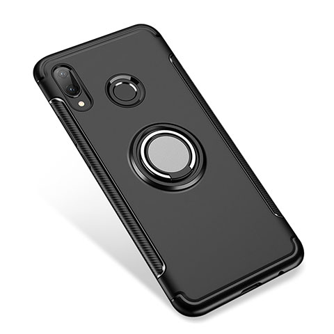 Custodia Silicone e Plastica Opaca Cover con Anello Supporto per Huawei Nova 3i Nero