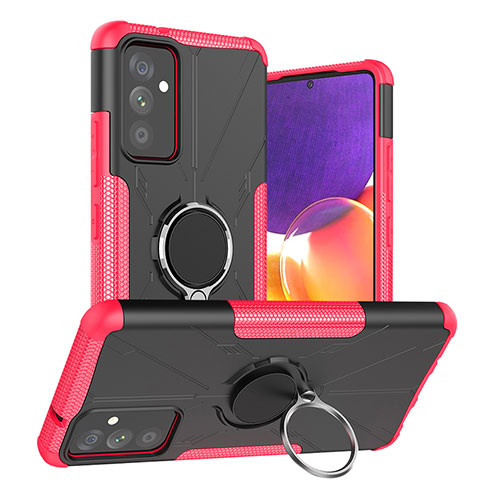 Custodia Silicone e Plastica Opaca Cover con Magnetico Anello Supporto J01X per Samsung Galaxy A05s Rosa Caldo