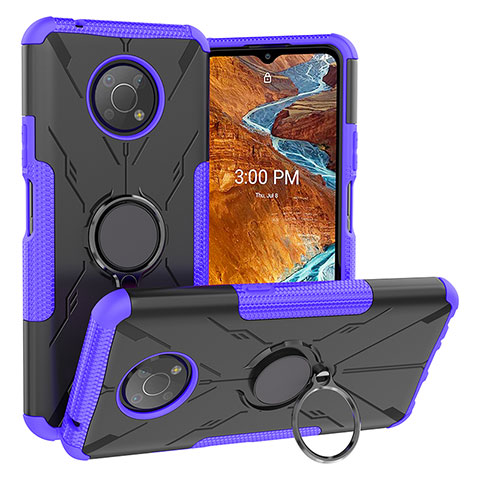 Custodia Silicone e Plastica Opaca Cover con Magnetico Anello Supporto JX1 per Nokia G300 5G Rosso