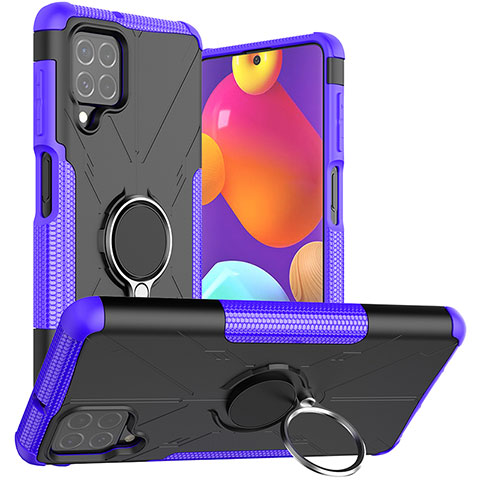 Custodia Silicone e Plastica Opaca Cover con Magnetico Anello Supporto JX1 per Samsung Galaxy M62 4G Viola