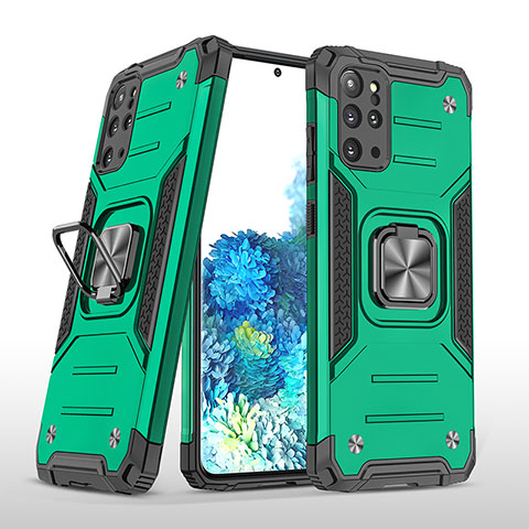 Custodia Silicone e Plastica Opaca Cover con Magnetico Anello Supporto MQ1 per Samsung Galaxy S20 Plus Verde Notte
