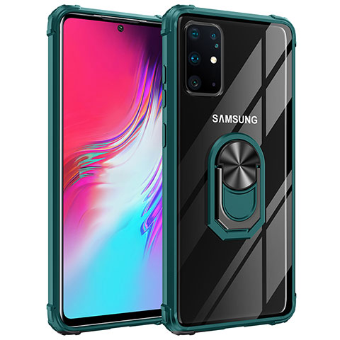 Custodia Silicone e Plastica Opaca Cover con Magnetico Anello Supporto MQ2 per Samsung Galaxy S20 Plus 5G Verde