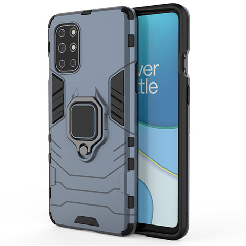 Custodia Silicone e Plastica Opaca Cover con Magnetico Anello Supporto per OnePlus 8T 5G Blu