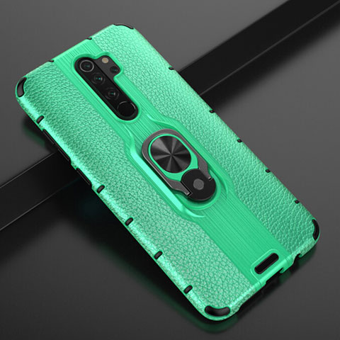 Custodia Silicone e Plastica Opaca Cover con Magnetico Anello Supporto R05 per Xiaomi Redmi Note 8 Pro Verde