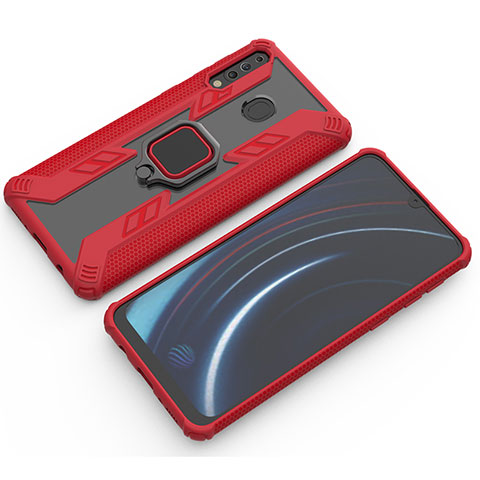 Custodia Silicone e Plastica Opaca Cover con Magnetico Anello Supporto S03 per Samsung Galaxy A40s Rosso