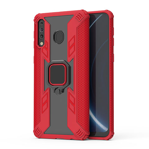 Custodia Silicone e Plastica Opaca Cover con Magnetico Anello Supporto S04 per Samsung Galaxy A40s Rosso