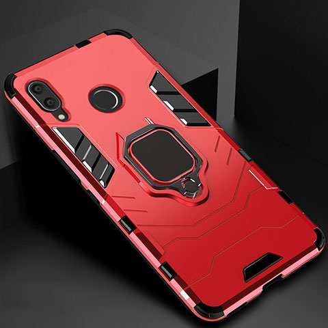 Custodia Silicone e Plastica Opaca Cover con Magnetico Anello Supporto Z01 per Xiaomi Redmi 7 Rosso