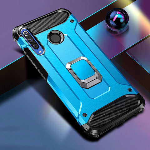 Custodia Silicone e Plastica Opaca Cover con Magnetico Supporto K01 per Huawei Honor 20E Blu