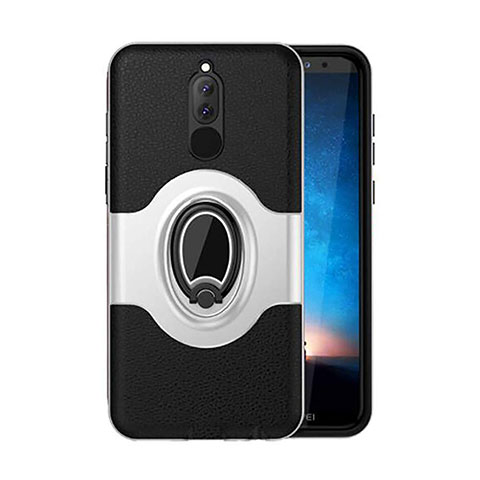 Custodia Silicone e Plastica Opaca Cover con Magnetico Supporto per Huawei Nova 2i Argento