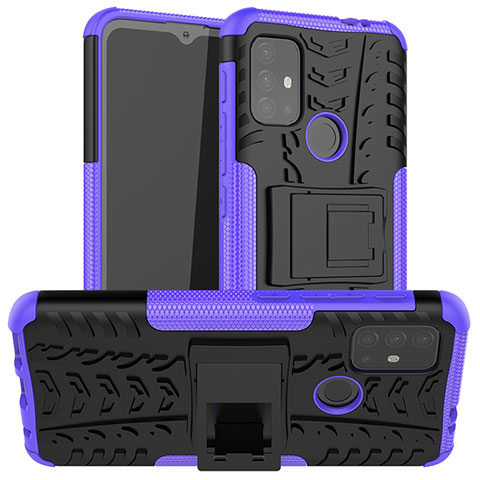 Custodia Silicone e Plastica Opaca Cover con Supporto A01 per Motorola Moto G10 Power Viola
