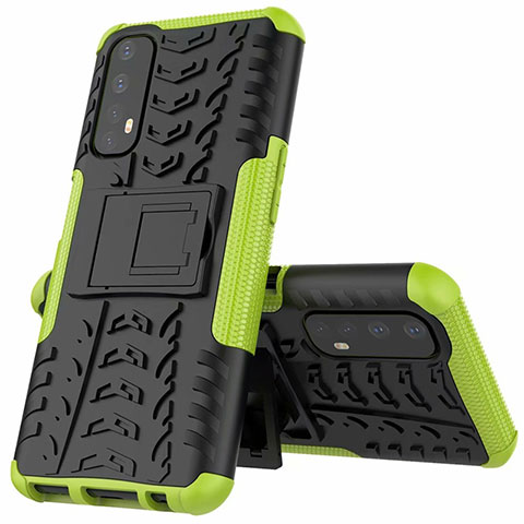 Custodia Silicone e Plastica Opaca Cover con Supporto A01 per Realme Narzo 20 Pro Verde