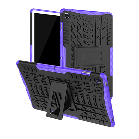 Custodia Silicone e Plastica Opaca Cover con Supporto A01 per Samsung Galaxy Tab S5e 4G 10.5 SM-T725 Viola
