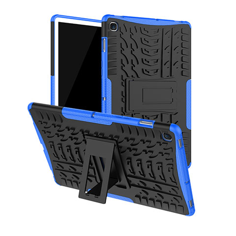 Custodia Silicone e Plastica Opaca Cover con Supporto A01 per Samsung Galaxy Tab S5e Wi-Fi 10.5 SM-T720 Blu