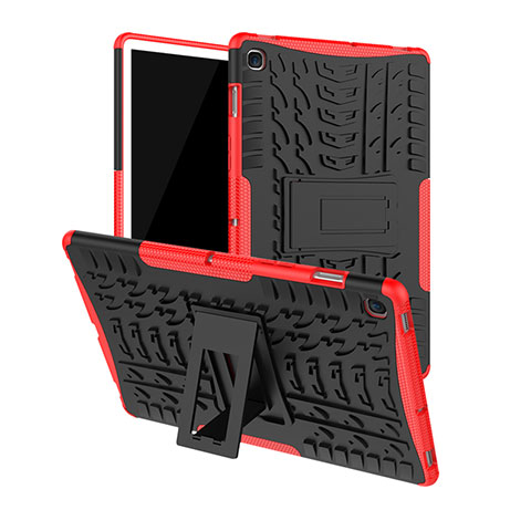 Custodia Silicone e Plastica Opaca Cover con Supporto A01 per Samsung Galaxy Tab S5e Wi-Fi 10.5 SM-T720 Rosso