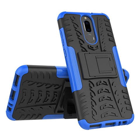 Custodia Silicone e Plastica Opaca Cover con Supporto A02 per Huawei Nova 2i Blu