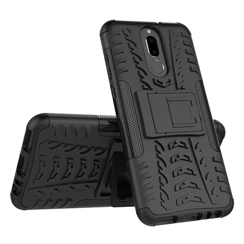 Custodia Silicone e Plastica Opaca Cover con Supporto A02 per Huawei Nova 2i Nero