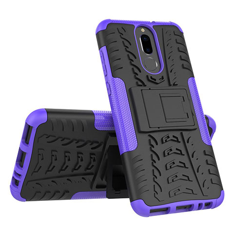 Custodia Silicone e Plastica Opaca Cover con Supporto A02 per Huawei Nova 2i Viola