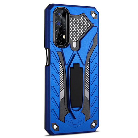 Custodia Silicone e Plastica Opaca Cover con Supporto A02 per Realme Narzo 20 Pro Blu